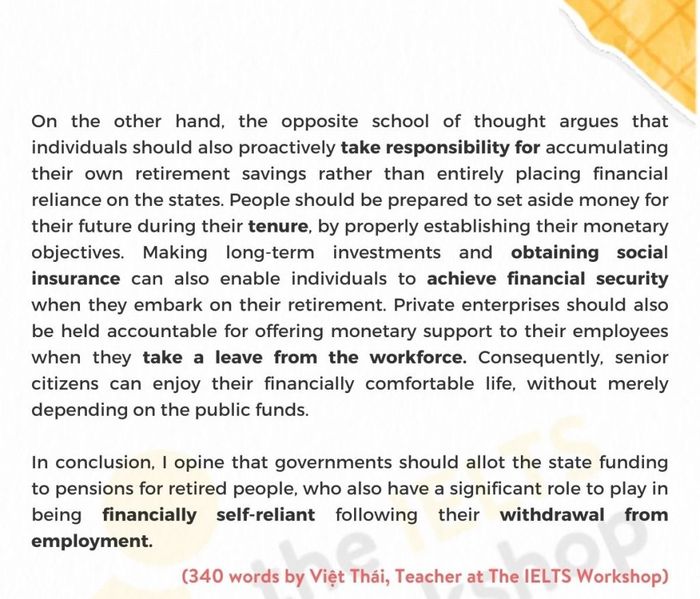 Retired Individuals IELTS Writing Task 2 Part 2 Example