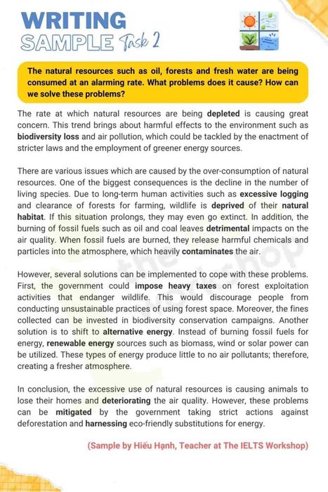The natural resources like oil, forests, and fresh water are being depleted at an alarming rate. What issues does this cause? How can these problems be addressed?
