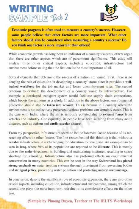 Mẫu viết Economic progress IELTS Writing Task 2 2