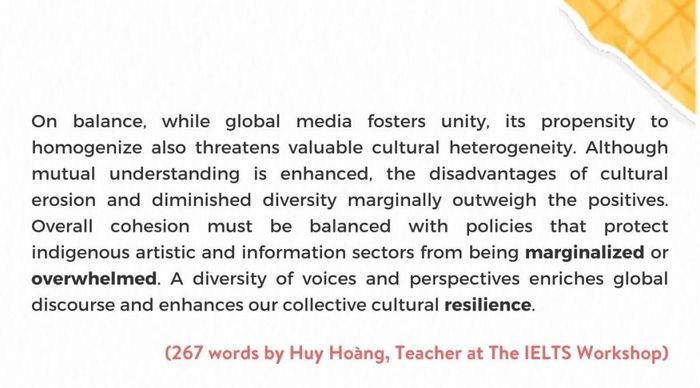 Giải bài IELTS Writing Task 2: Sự đa cảnh văn hóa toàn cầu 2