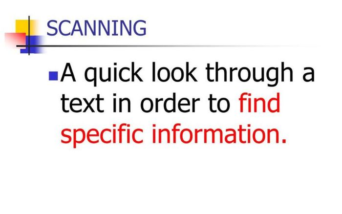 Kỹ năng Scanning