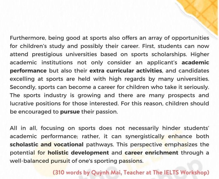 Some children nowadays are serious about sports while others engage in sports during their free time Sample