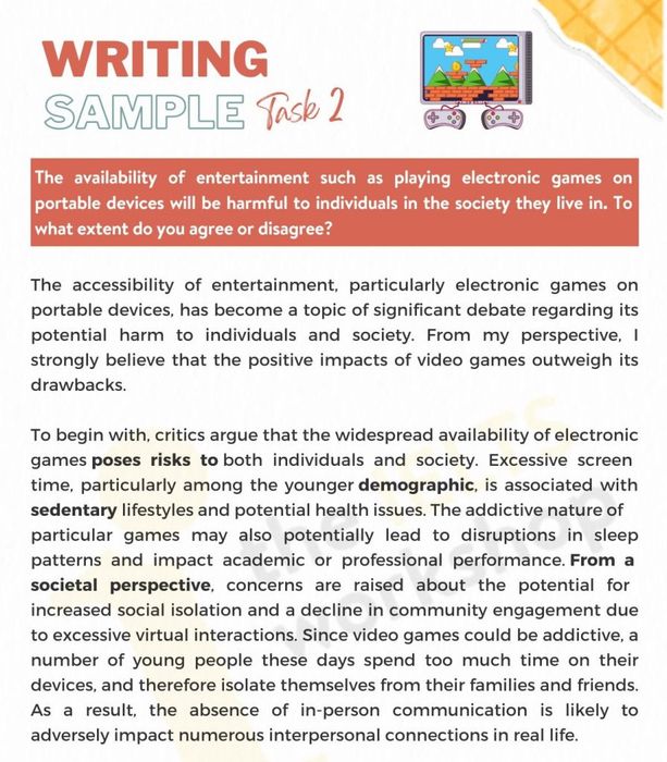 Trò chơi điện tử IELTS Writing Task 2