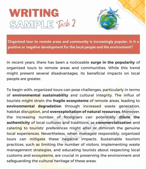 Travel IELTS Writing Task 2