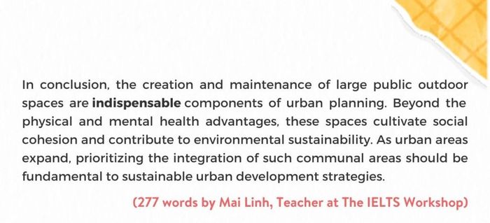 public outdoor spaces ielts writing task 2