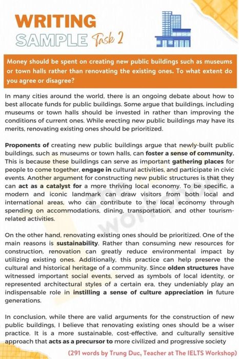 Funds should be allocated towards constructing new public buildings