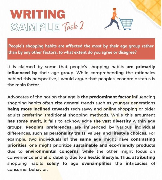 Thói quen mua sắm trong IELTS Writing Task 2