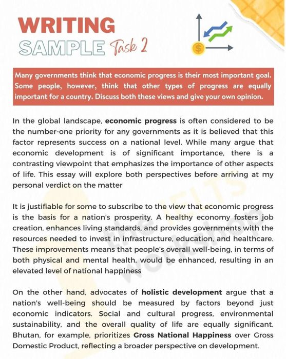 economic progress ielts writing task 2