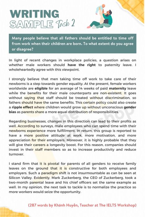 There is a widespread belief that all fathers should be entitled to time off from work when their children are born