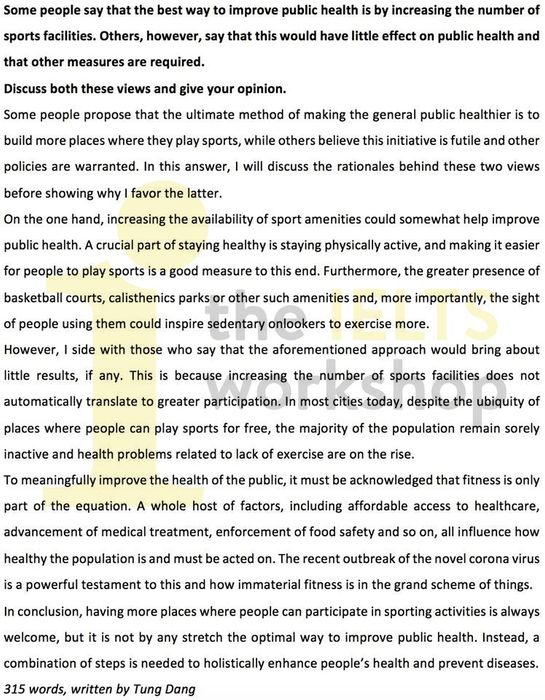 Health IELTS Writing Task 2