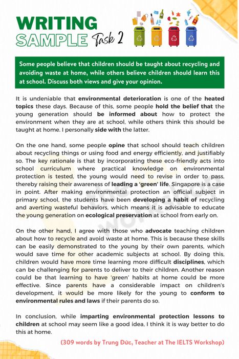 Some individuals believe that educating children about recycling and reducing waste at home is crucial