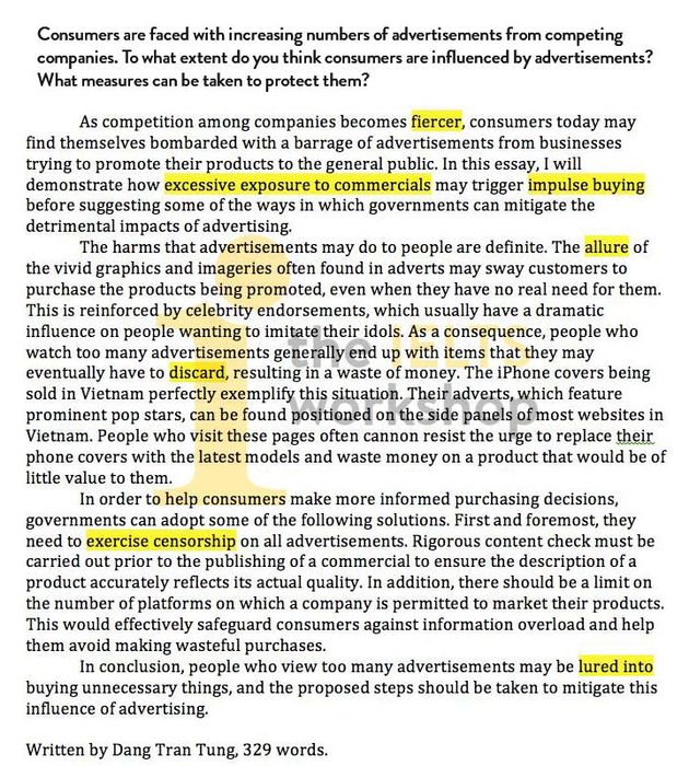 Advertisement IELTS Writing Task 2