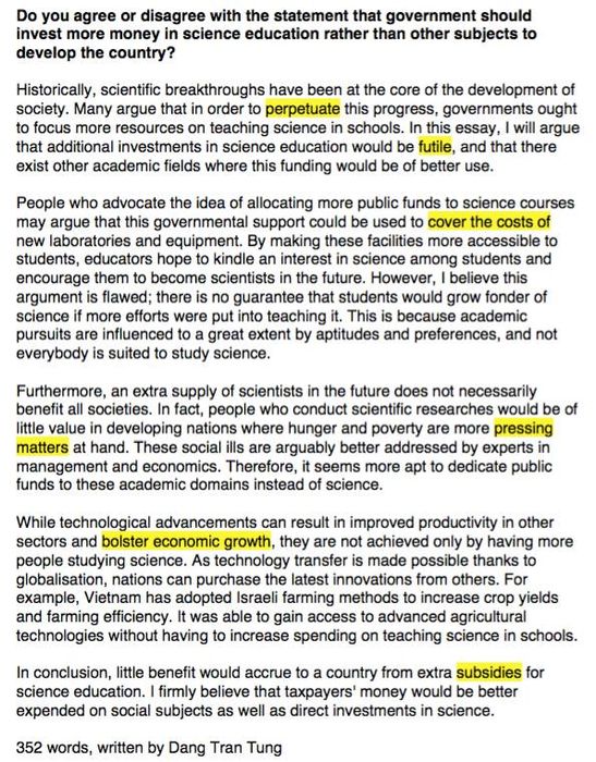 Science Education IELTS Writing Task 2