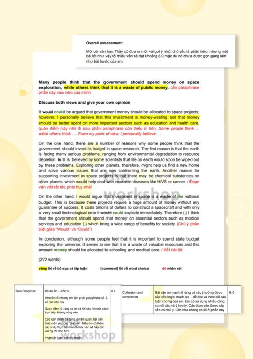 dịch vụ chấm chữa ielts writing
