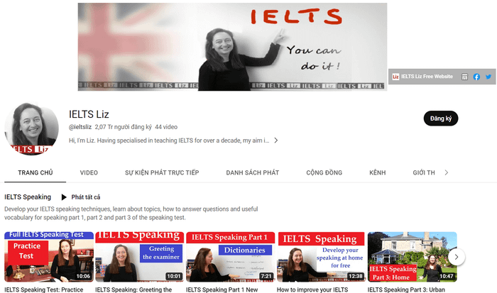 Kênh học IELTS trên YouTube - IELTS Liz