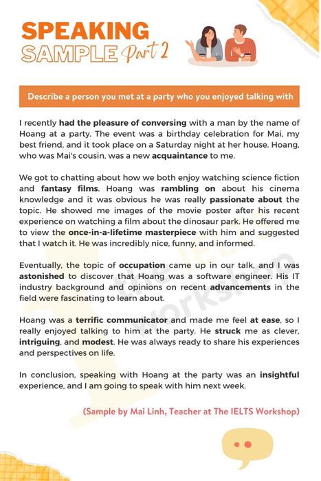 Describe someone you encountered at a social gathering whom you enjoyed conversing with