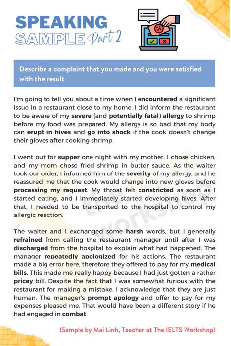 Describe a complaint you made and were satisfied with the outcome