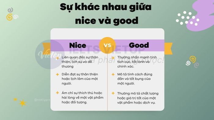 Distinguishing 'nice' and 'good'