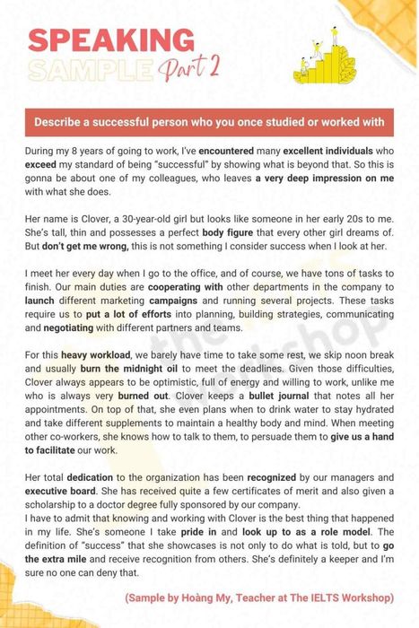 Describe a successful person whom you once studied or collaborated with as an example