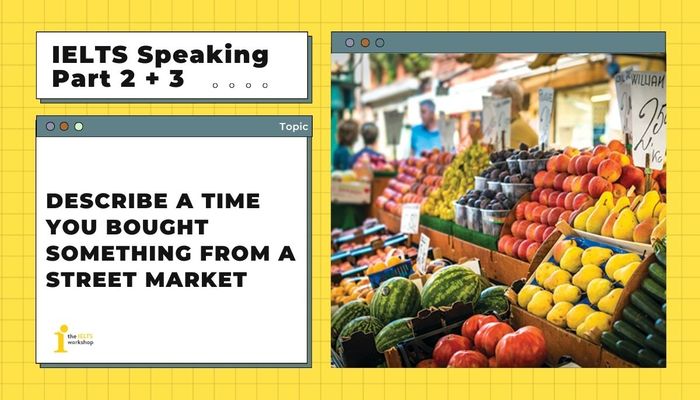 Illustrate an instance when you bought something from a street market theme