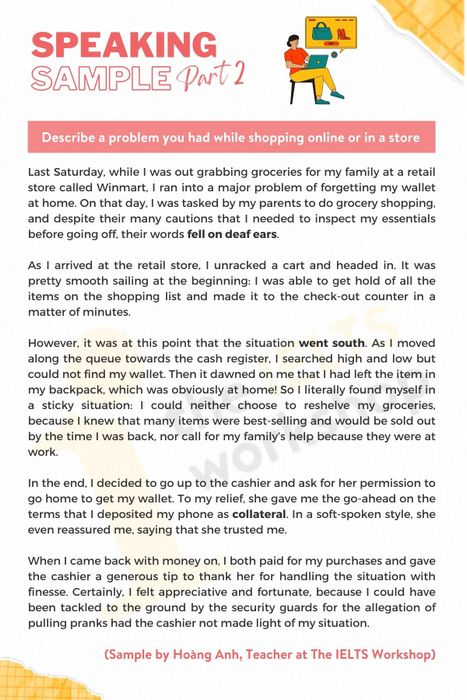 Discuss an issue you faced while shopping online or in a store