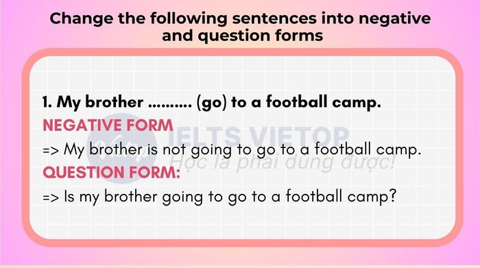 Transform the following sentences into negative and interrogative forms 1