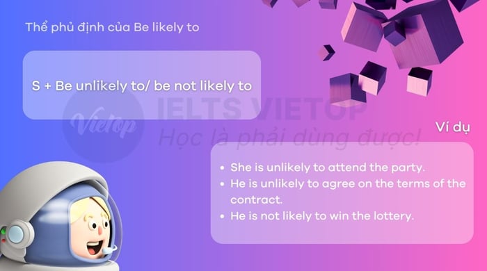 The structure of the negative form of be likely to