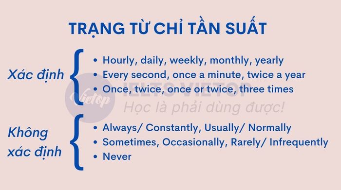 Từ chỉ tần suất khi trả lời câu hỏi how often