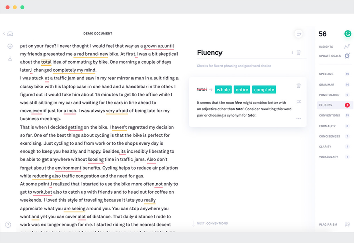 trang web kiểm tra ngữ pháp tiếng anh Grammarly 