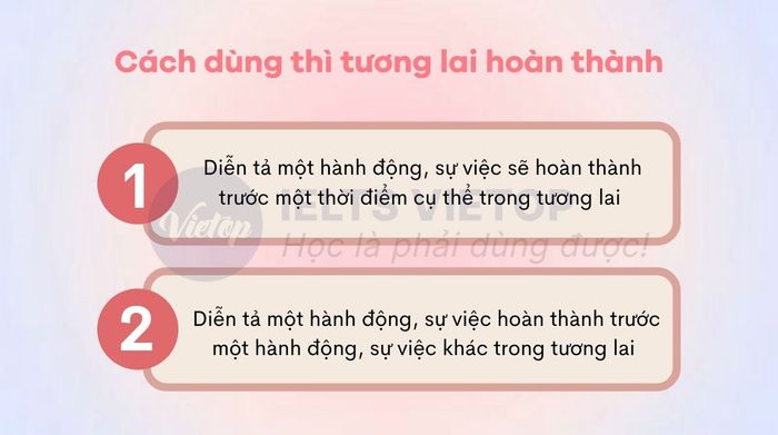 Cách áp dụng thì tương lai hoàn thành