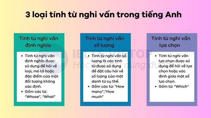 Phân chia các loại tính từ nghi vấn 