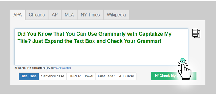 web kiểm tra ngữ pháp tiếng anh Capitalize My Title