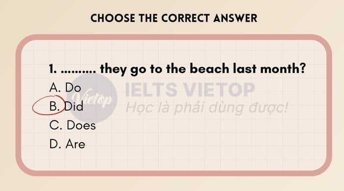 multiple-choice exercises on the past simple tense