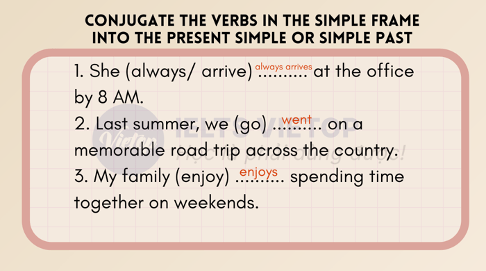 Exercise on simple past and present simple tenses 2