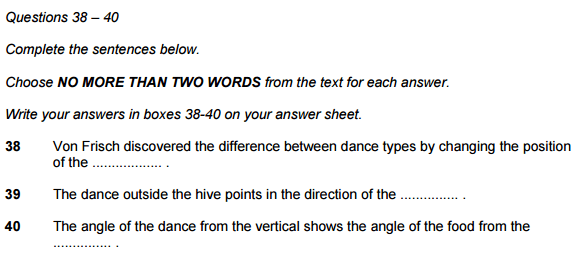 ielts reading Completing sentences 