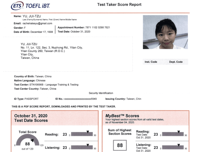 Giấy chứng nhận TOEFL