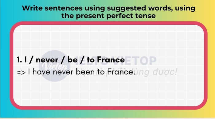 Compose sentences using the suggested words in the present perfect tense