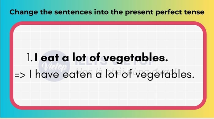 Change the sentences into the present perfect tense