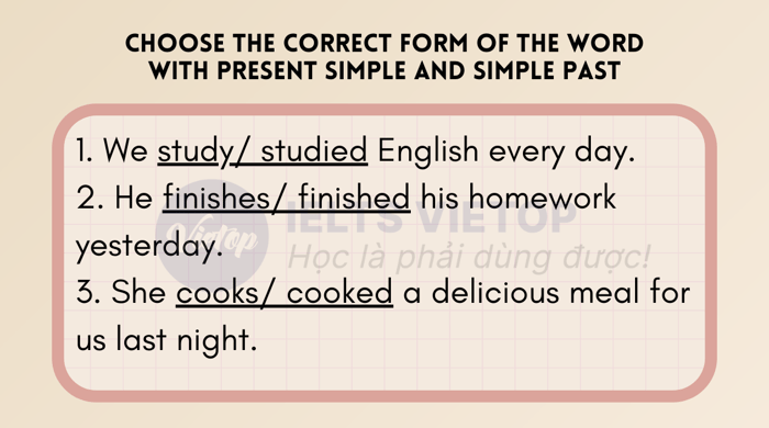 Exercise on simple past and present simple tenses