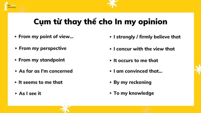 12+ alternative phrases to In my opinion that are commonly used