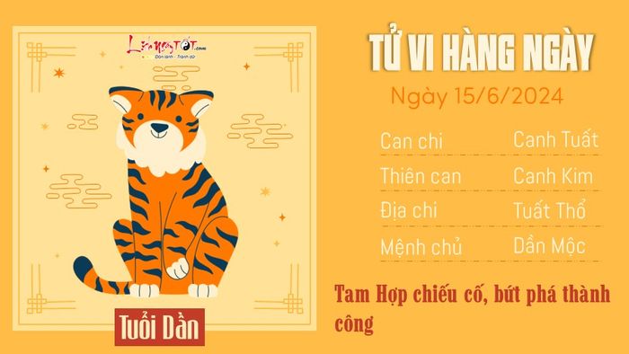 Tử vi hàng ngày 15/6/2024 của tuổi Dần