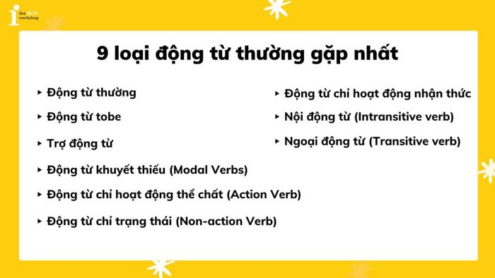 9 loại động từ phổ biến nhất trong tiếng Anh