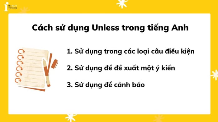 Cách sử dụng cấu trúc Unless trong tiếng Anh