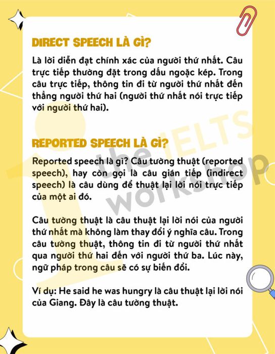 reported speech và câu tường thuật là gì?