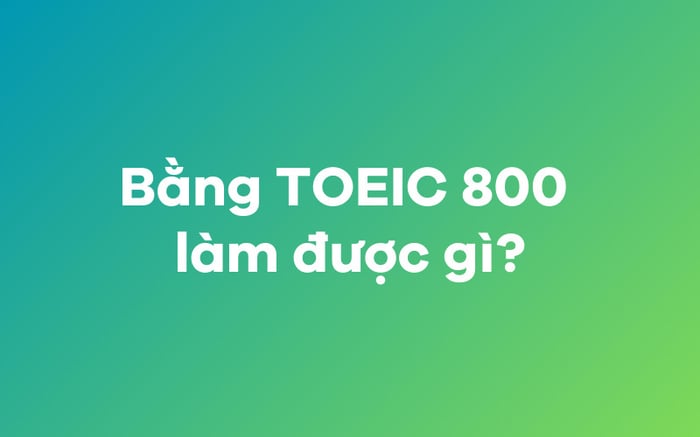 TOEIC 800 có thể làm được những gì?