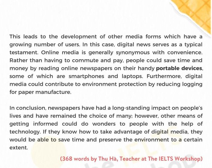 Báo chí IELTS Writing Task 2