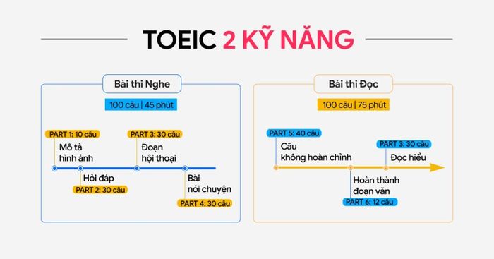 Kỳ thi TOEIC bao gồm 2 kỹ năng chính