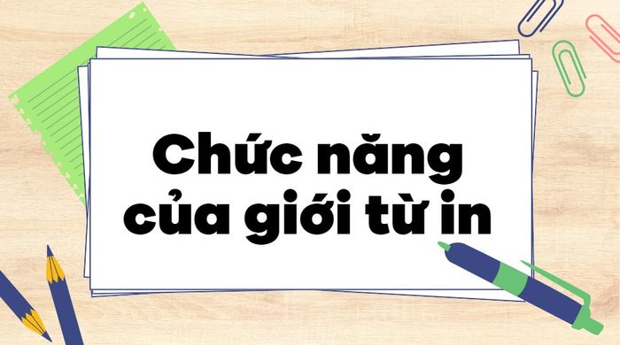 Chức năng của giới từ in