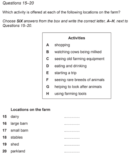 Mô tả dạng bài Matching Information trong IELTS Listening