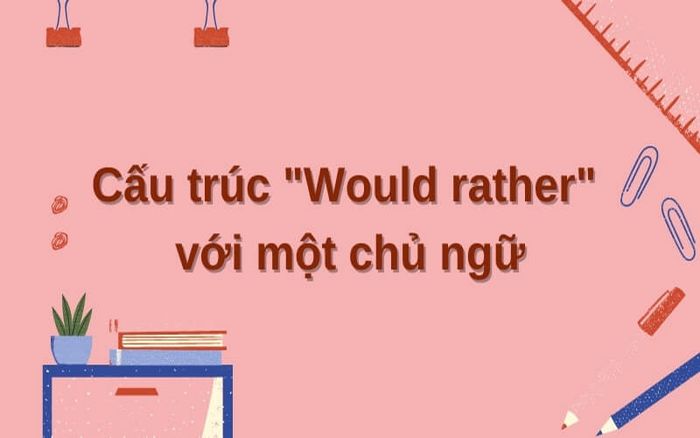 Cấu trúc Would prefer trong câu có cùng 1 chủ ngữ